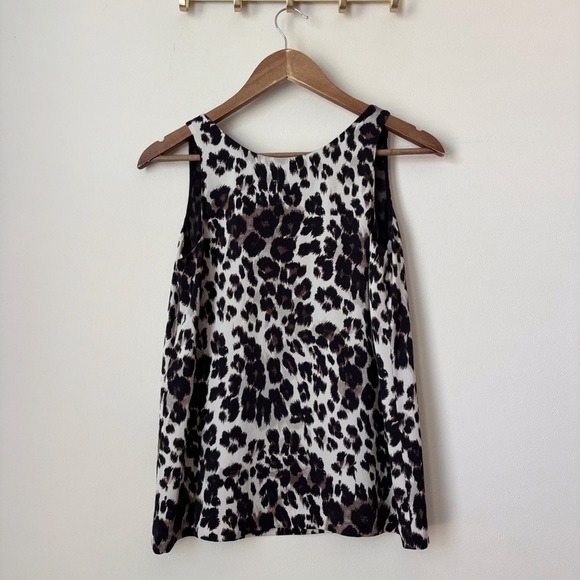 Diane Von Furstenberg Jackie Silk Tank Top XS Cheetah Print Black - Picture 4 of 9